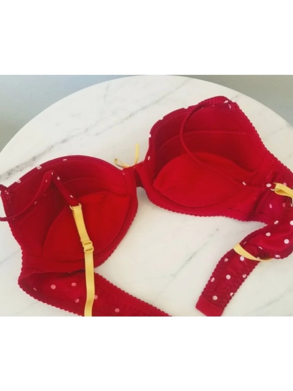 Size 34C/M Victoria's Secret Sexy Little Things red polka dot teddy lingerie Y2 - Picture 15 of 16